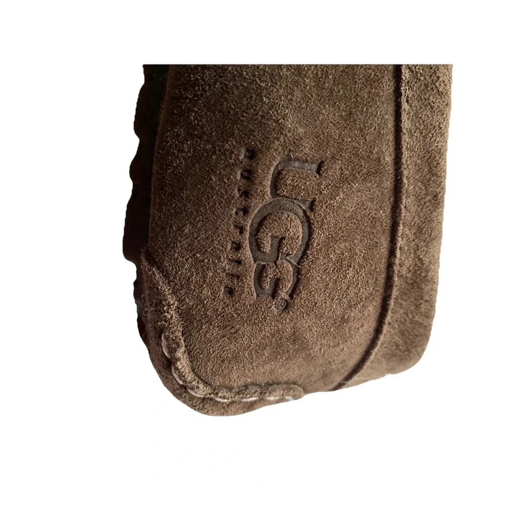 UGG‎ Ascot Moccasin Slipper Men's Sz 9 Brown Suede Shearling Slip-on Grandpacore